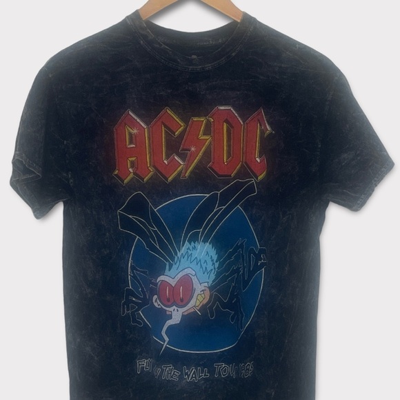 AC⚡️DC Fly On The Wall 1985 Tour Small Heathered Gray Short Sleeve Tee - Picture 2 of 7